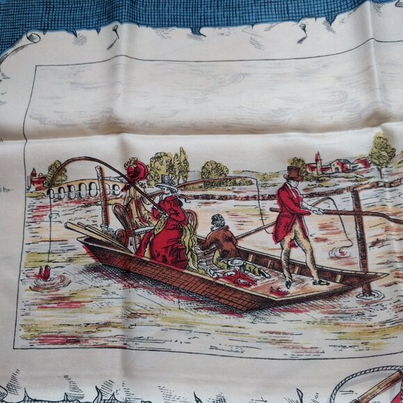 Unique Light 100% Silk Fly Fishing Sceneries Scarf - Picture 5 of 7